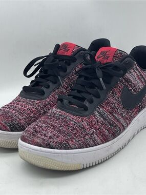 Nike Air Force 1 Low Knit Sneakers - Black & Pink